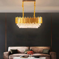 Luxware Elysia Gold Crystal chandelier Oval 90x30 cm