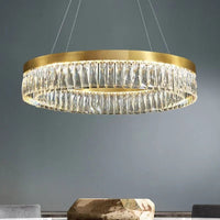 Halo Gold Krystal Lysekrone Ø60 cm.