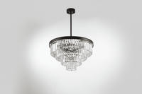 Chandelier Polaris 4- Black garland with clear crystal K9 in 60 cm.