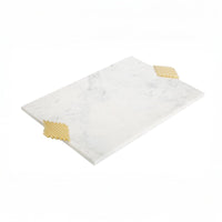 Marmor Challah bakke med guld symmetrisk design