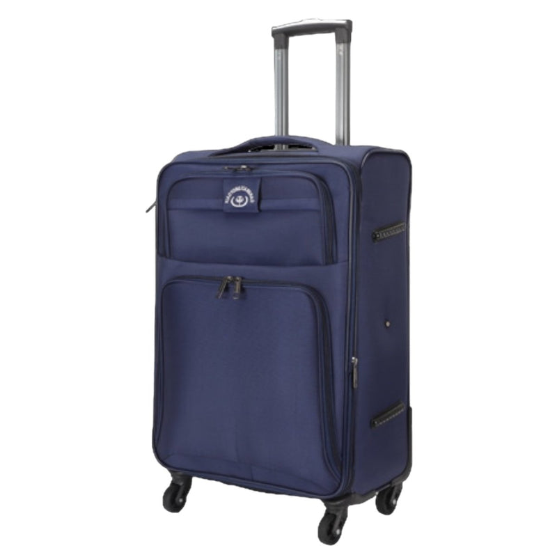 Mellem kuffert i Blå polyesterstof.