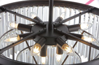 Polaris Krystal Lysekrone 4-lag Sort krans m. klar krystal  K9 i 60 cm.