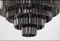 Polaris Krystal Lysekrone 4- lags Sort krans m. mørk krystal  K9 i 60 cm.