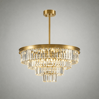 Chandelier Polaris 4- Black garland with clear crystal K9 in 60 cm.