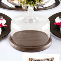 Serveringsfad med låg,  klart glas, 22x16cm. Klokke design