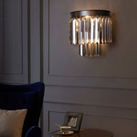 Wall lamp Luxware Polaris Black Wreath with smoked crystal 25x25 cm. 