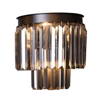 Wall lamp Luxware Polaris Black Wreath with smoked crystal 25x25 cm. 
