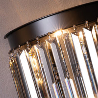 Wall lamp Luxware Polaris Black Wreath with smoked crystal 25x25 cm. 