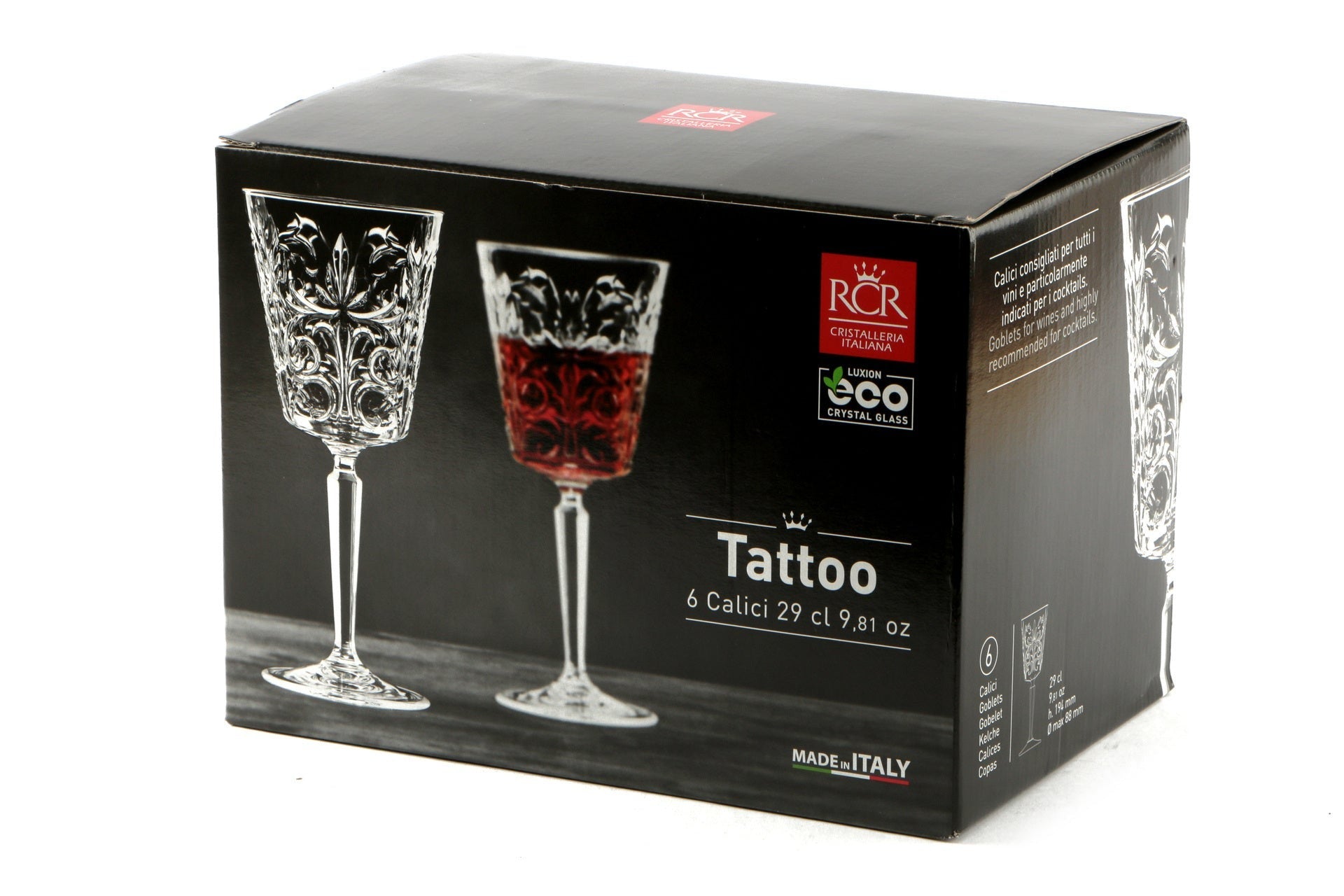 Drikkeglas RCR Tattoo 6 stk. - luxware-dk.myshopify.com