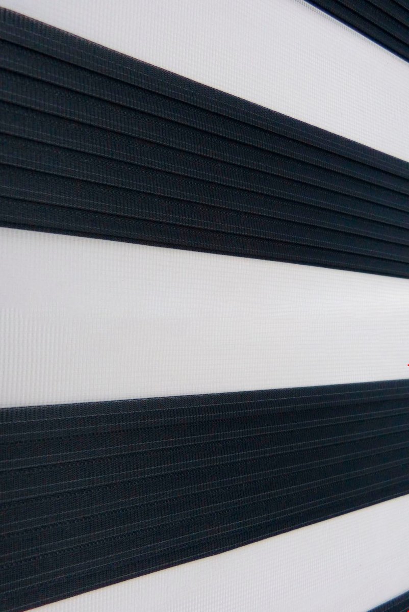 Dobbelt rullegardin m. kædetræk i Sort. bredde 200 cm. Længde: 220 cm - Luxware DK