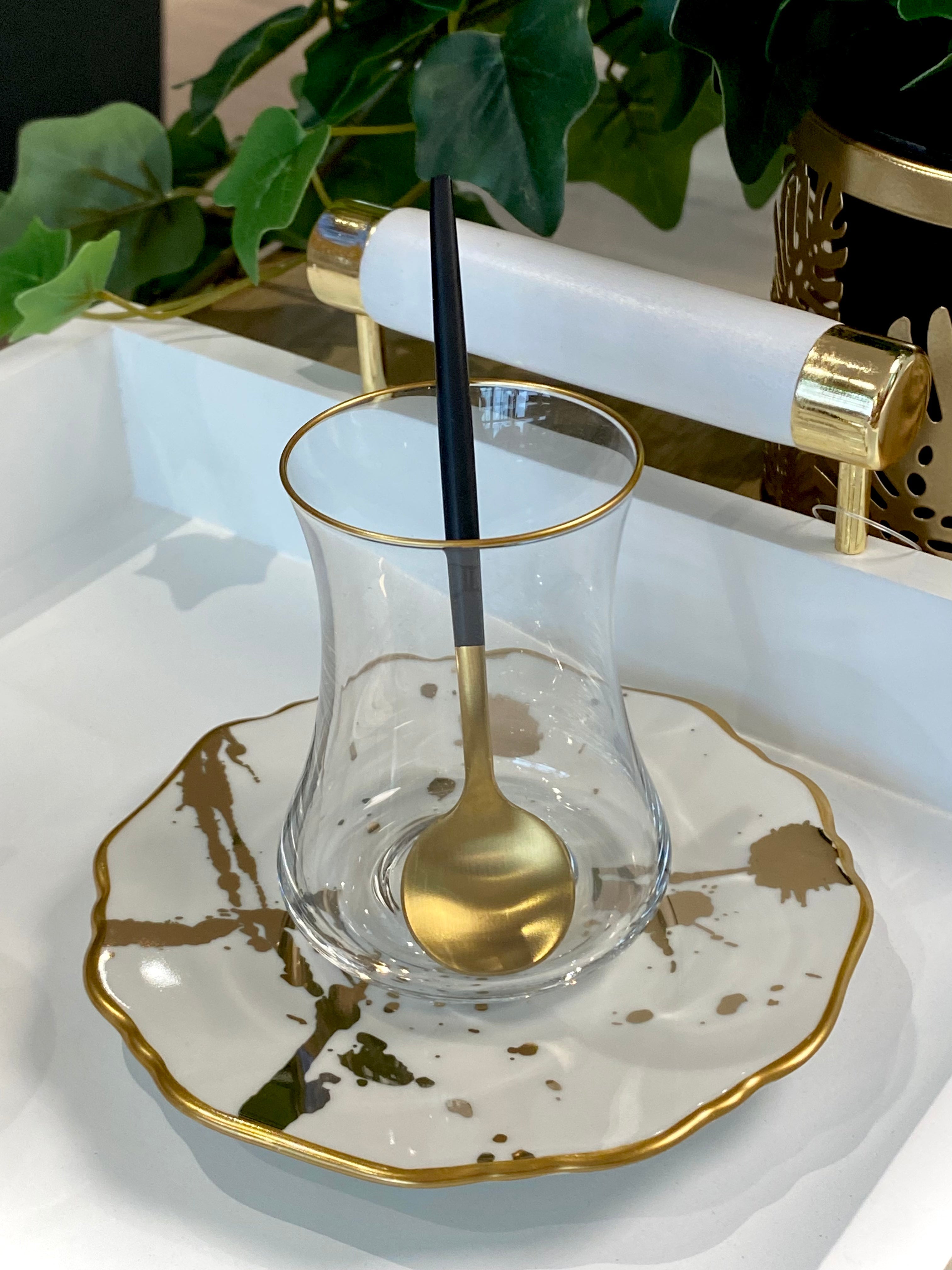 Gold Spritz Tea Glasses Set for 6, 160ml -  luxware-uk.myshopify.com