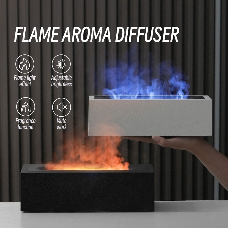 Luftfugter Flame Aroma Diffuser Black - luxware-dk.myshopify.com