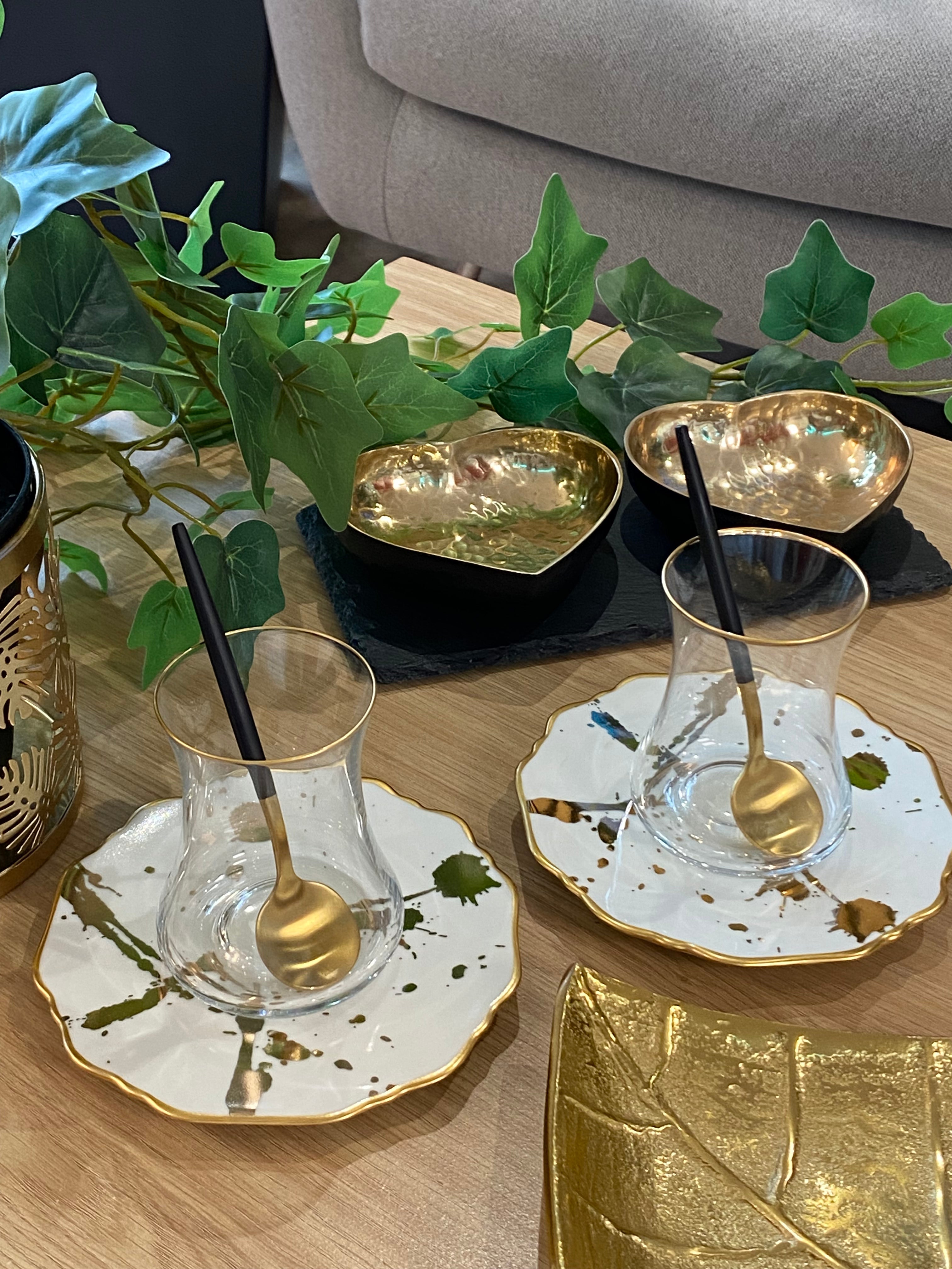 Gold Spritz Tea Glasses Set for 6, 160ml -  luxware-uk.myshopify.com