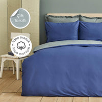 Karaca Home Basic Gray and Indigo Double Sided Single Bed Set