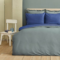 Karaca Home Basic Gray and Indigo Double Sided Single Bed Set