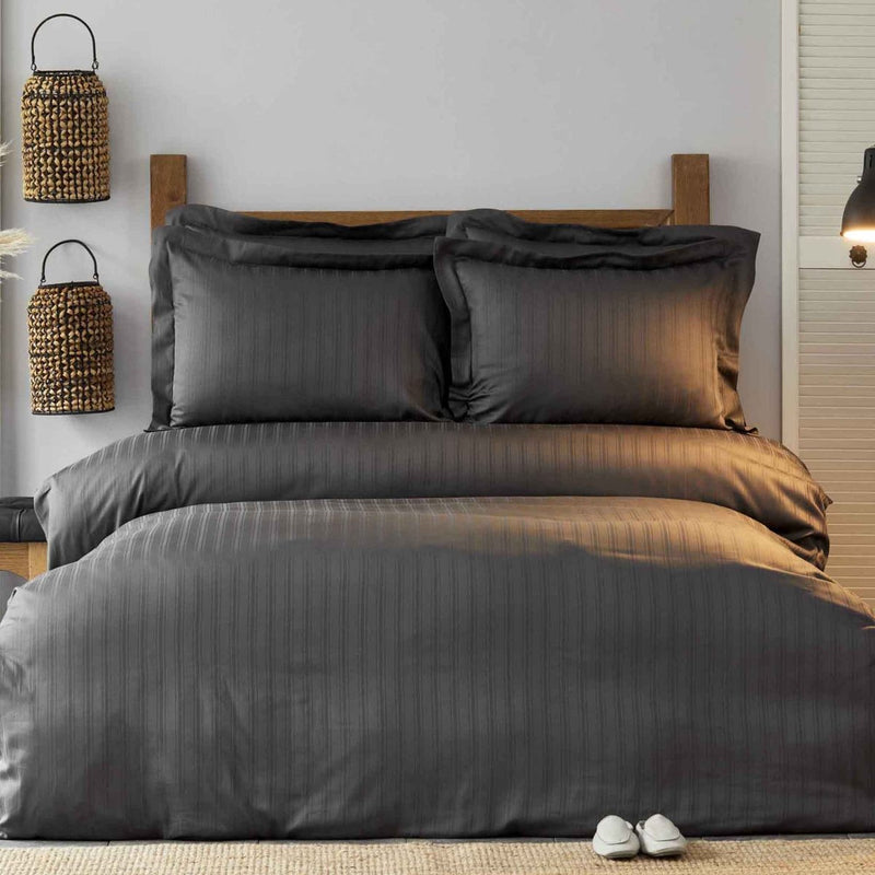 Karaca Home Charm Bold Antracit 3 dele Enkelt Sengesæt
